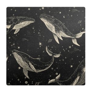 Mata ochronna pod krzesło – Wieloryby w kosmosie – 100×100 cm – Podkładka 608581 Mata ochronna pod krzesło – Wieloryby w kosmosie – 100×100 cm – Podkładka 608581