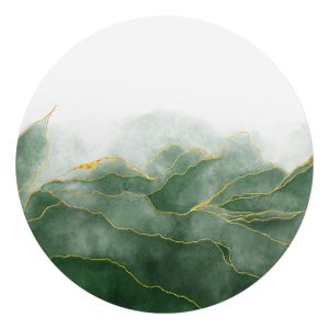 Mata ochronna pod krzesło – Zielone fale sztuki – fi 100 cm – Podkładka 619277 Mata ochronna pod krzesło – Zielone fale sztuki – fi 100 cm – Podkładka 619277