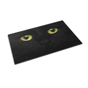 Mata pod drzwi 60×40 Czarny kot zwierzęta oczy czarne Tulup 1024759 Mata pod drzwi 60×40 Czarny kot zwierzęta oczy czarne Tulup 1024759