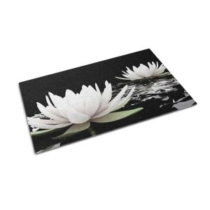 Mata pod drzwi 60×40 Kwiaty Lilie wodne oczko wodne design Tulup 1024368 Mata pod drzwi 60×40 Kwiaty Lilie wodne oczko wodne design Tulup 1024368