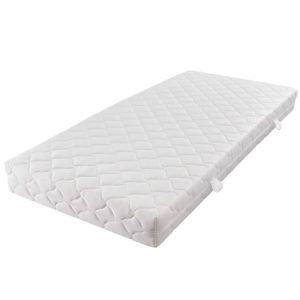 Materac Biały 160 x 200 cm Tkanina vidaXL 414587 Materac Biały 160 x 200 cm Tkanina vidaXL 414587