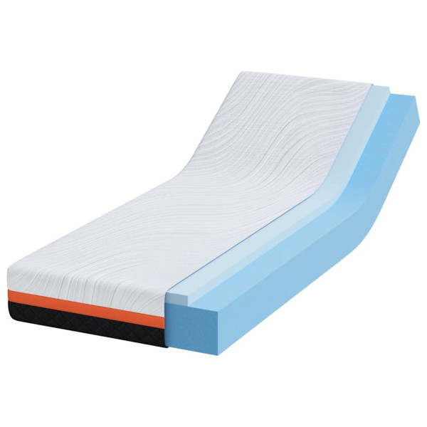 Materac Biały i szary 80 x 200 cm Pianka 855631