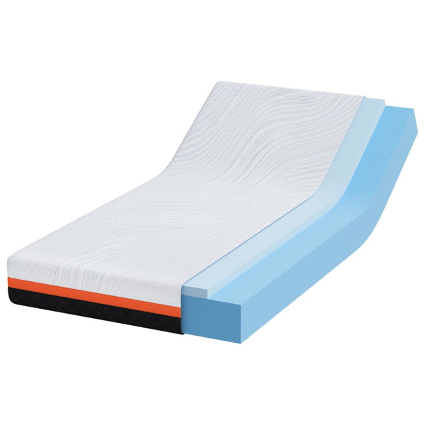 Materac Biały i szary 90 x 190 cm Pianka 855637