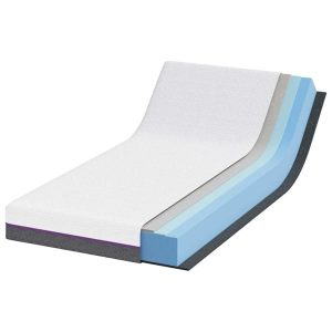 Materac Biały i szary 90 x 200 cm Pianka z pamięcią 855391 Materac Biały i szary 90 x 200 cm Pianka z pamięcią 855391