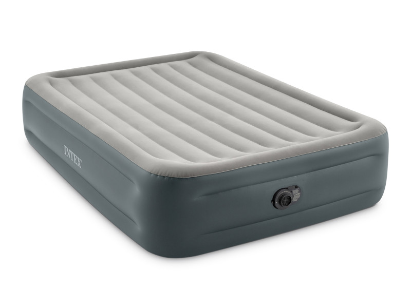 Materac dmuchany dwuosobowy welurowy z pompką Intex 375955