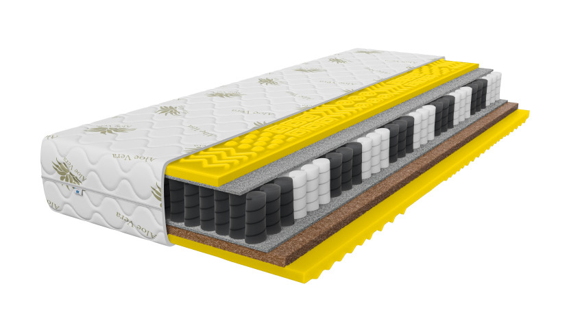 Materac kieszeniowy 140x200 HyperElastic Black 22cm ALOE VERA, KOKOS 275855