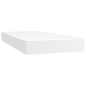 Materac kieszeniowy, biały, 90x200x20 cm, sztuczna skóra 435987 Materac kieszeniowy, biały, 90x200x20 cm, sztuczna skóra 435987