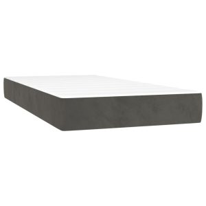 Materac kieszeniowy, ciemnoszary, 100x200x20 cm, aksamit 436070 Materac kieszeniowy, ciemnoszary, 100x200x20 cm, aksamit 436070