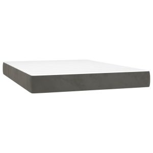 Materac kieszeniowy, ciemnoszary, 140x190x20 cm, aksamit 435991 Materac kieszeniowy, ciemnoszary, 140x190x20 cm, aksamit 435991