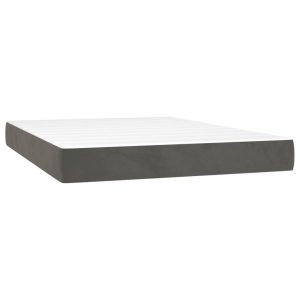 Materac kieszeniowy, ciemnoszary, 140x210x20 cm, aksamit 436184 Materac kieszeniowy, ciemnoszary, 140x210x20 cm, aksamit 436184