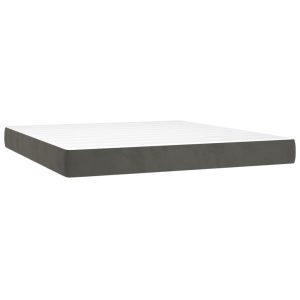 Materac kieszeniowy, ciemnoszary, 160x200x20 cm, aksamit 436099 Materac kieszeniowy, ciemnoszary, 160x200x20 cm, aksamit 436099