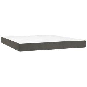 Materac kieszeniowy, ciemnoszary, 160x210x20 cm, aksamit 436165 Materac kieszeniowy, ciemnoszary, 160x210x20 cm, aksamit 436165