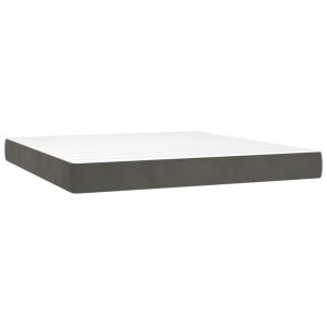 Materac kieszeniowy, ciemnoszary, 160x220x20 cm, aksamit 436110 Materac kieszeniowy, ciemnoszary, 160x220x20 cm, aksamit 436110