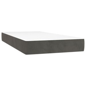 Materac kieszeniowy, ciemnoszary, 90x190x20 cm, aksamit 436149 Materac kieszeniowy, ciemnoszary, 90x190x20 cm, aksamit 436149