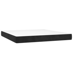 Materac kieszeniowy, czarny, 160x210x20 cm, aksamit 436118 Materac kieszeniowy, czarny, 160x210x20 cm, aksamit 436118