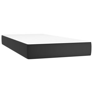 Materac kieszeniowy, czarny, 90x200x20 cm, sztuczna skóra 436178 Materac kieszeniowy, czarny, 90x200x20 cm, sztuczna skóra 436178