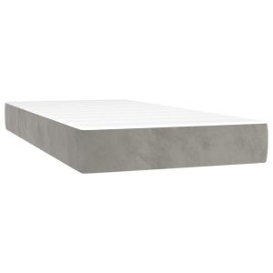Materac kieszeniowy, jasnoszary, 100x220x20 cm, aksamit 436064 Materac kieszeniowy, jasnoszary, 100x220x20 cm, aksamit 436064