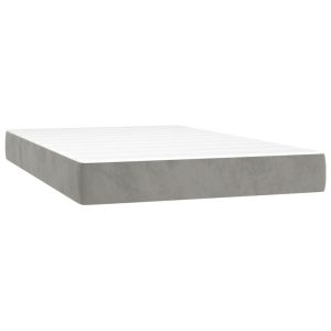 Materac kieszeniowy, jasnoszary, 120x220x20 cm, aksamitny 436106 Materac kieszeniowy, jasnoszary, 120x220x20 cm, aksamitny 436106