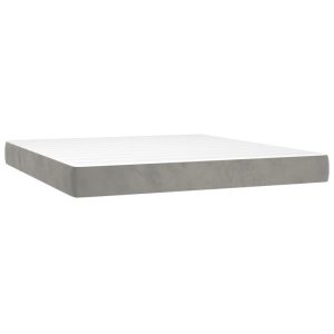 Materac kieszeniowy, jasnoszary, 160x210x20 cm, aksamit 435979 Materac kieszeniowy, jasnoszary, 160x210x20 cm, aksamit 435979