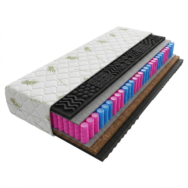 Materac masujący 140x200 Aloe Vera PREMIUM BLACK 24 cm KOKOS H3/H4 eko 275851