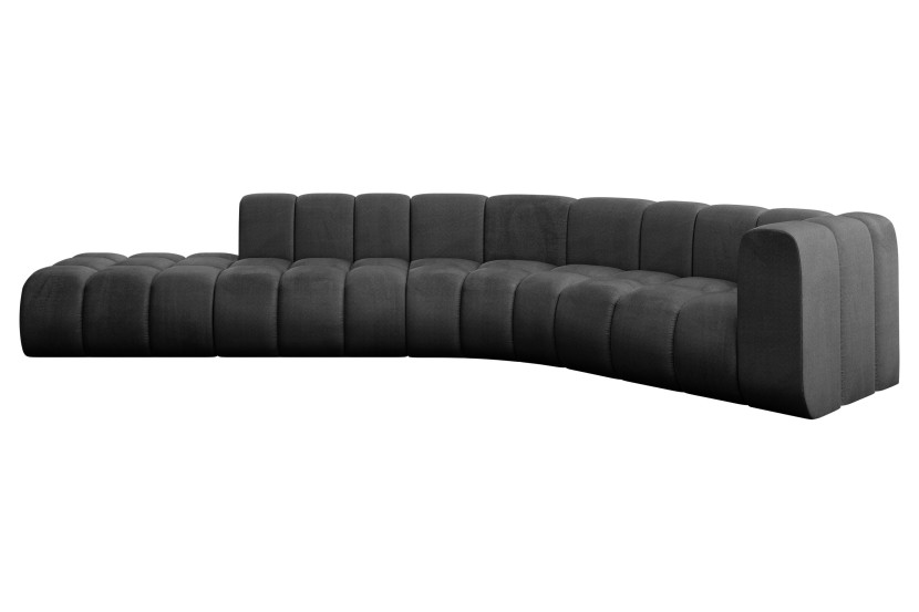 Narożnik prawostronny modułowy Tilmo-L1 - 399x194x70 cm Czarny 758654