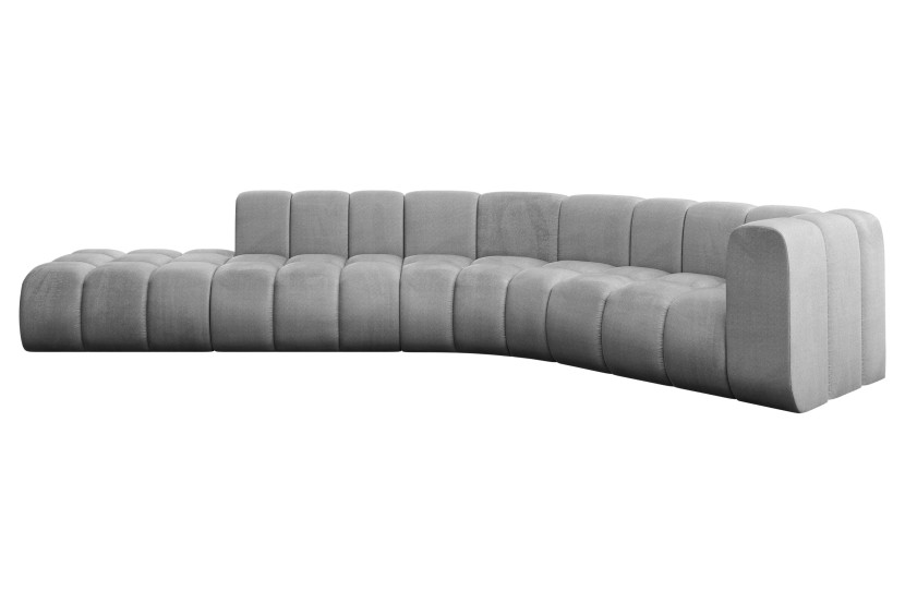 Narożnik prawostronny modułowy Tilmo-L1 - 399x194x70 cm Jasny szary 758607