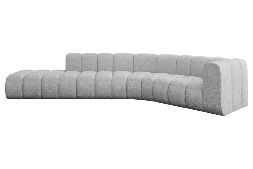 Narożnik prawostronny modułowy Tilmo-L1 - 399x194x70 cm Jasny szary 758292