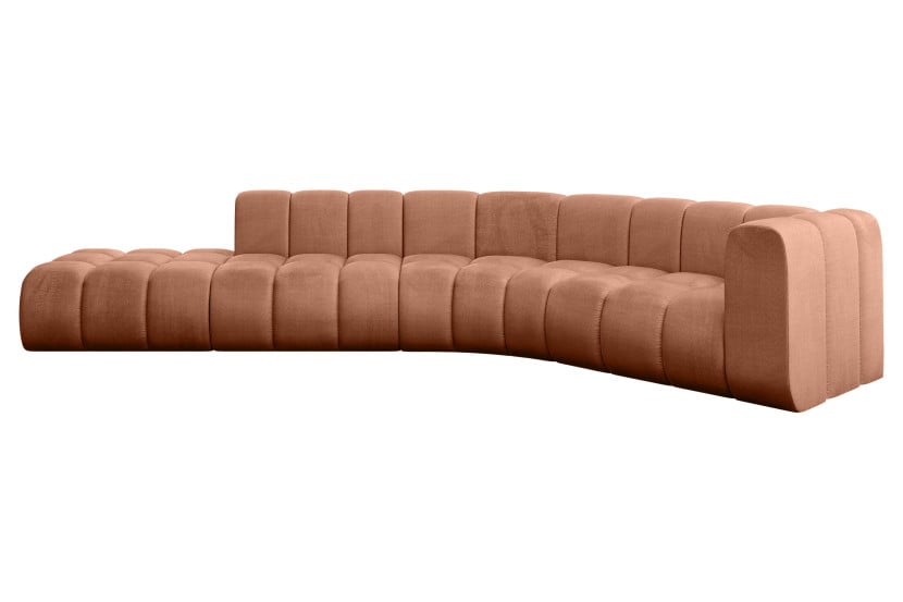 Narożnik prawostronny modułowy Tilmo-L1 - 399x194x70 cm Morelowy 758571