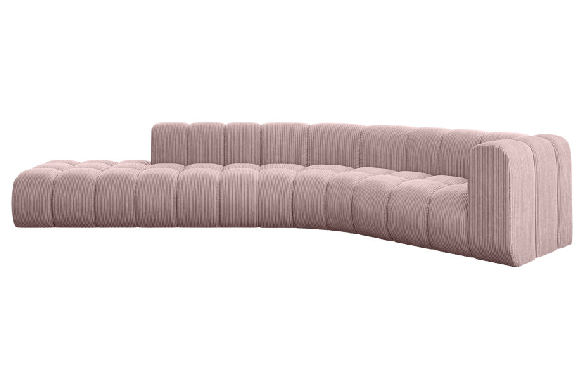 Narożnik prawostronny modułowy Tilmo-L1 - 399x194x70 cm Różowy 758454