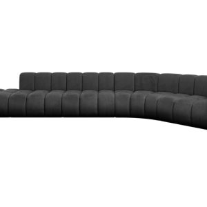 Narożnik prawostronny modułowy Tilmo-L2 – 490x194x70 cm Czarny 758147