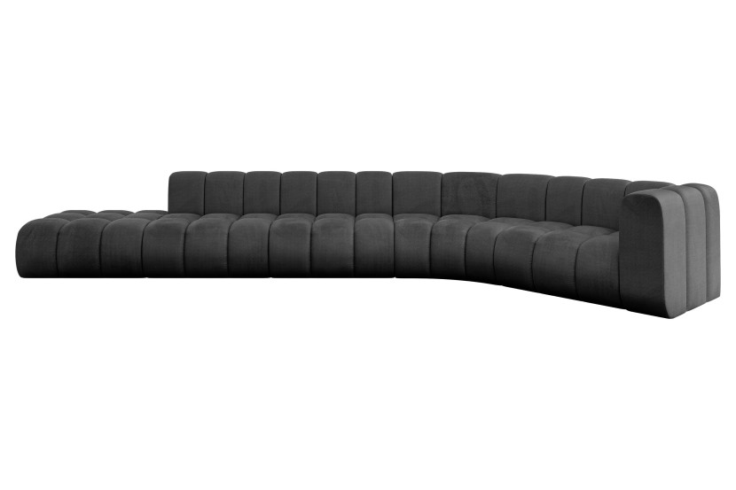 Narożnik prawostronny modułowy Tilmo-L2 - 490x194x70 cm Czarny 758147