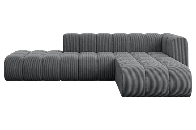 Narożnik prawostronny modułowy Zuvon-L1 - 296x177x70 cm Grafitowy 758203
