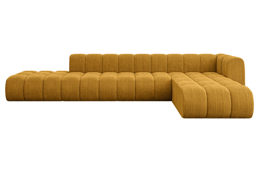 Narożnik prawostronny modułowy Zuvon-L2 - 387x177x70 cm Żółty 758895