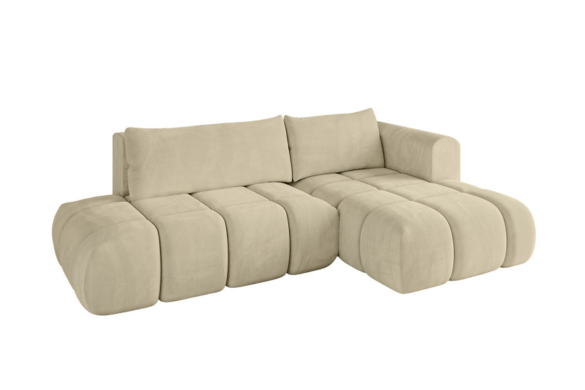 Narożnik prawostronny z funkcją spania CLOUD-L 280x185x90 cm Beżowy 725174