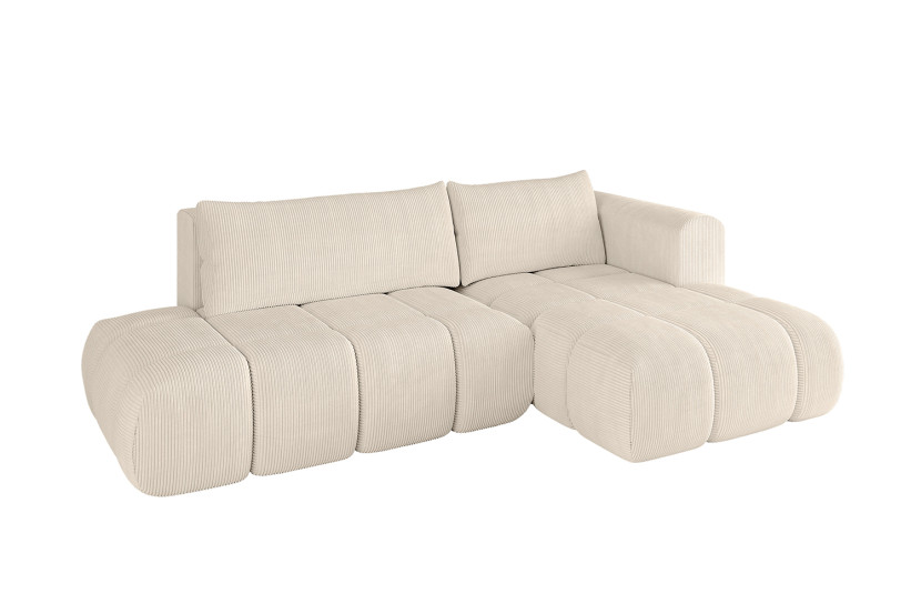 Narożnik prawostronny z funkcją spania CLOUD-L 280x185x90 cm Beżowy 726624