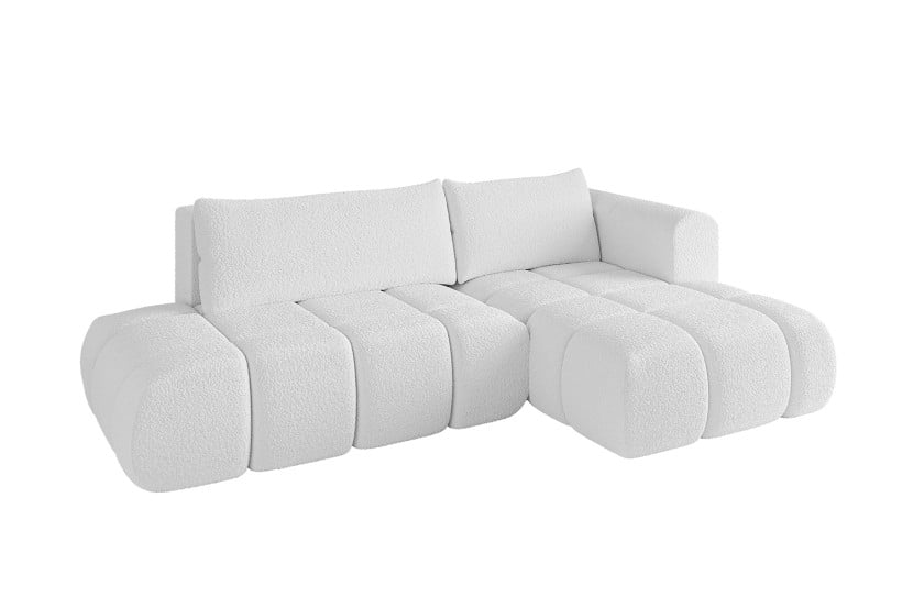 Narożnik prawostronny z funkcją spania CLOUD-L 280x185x90 cm Biały 725188