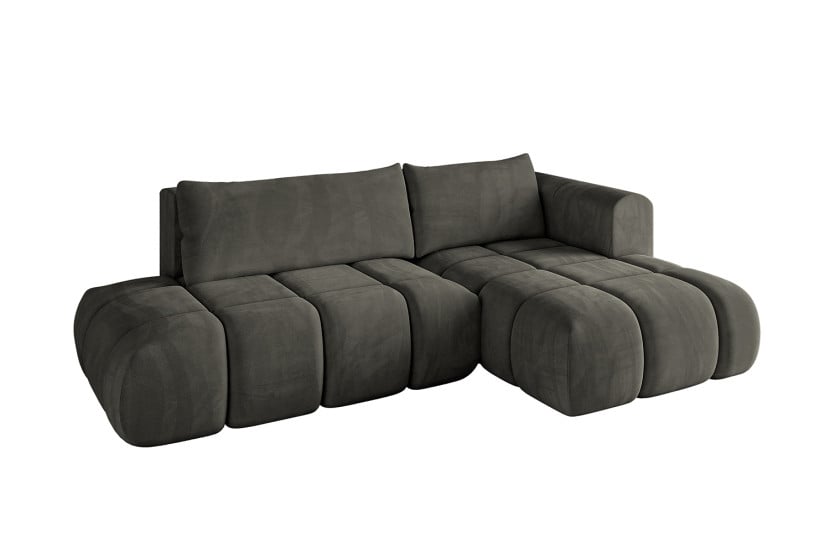 Narożnik prawostronny z funkcją spania CLOUD-L 280x185x90 cm Czarny 725102