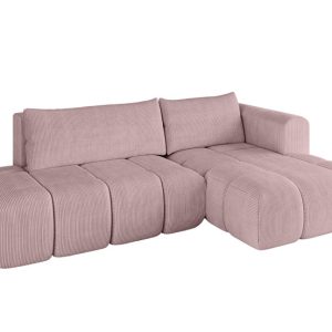 Narożnik prawostronny z funkcją spania CLOUD-L 280x185x90 cm Różowy 726621 Narożnik prawostronny z funkcją spania CLOUD-L 280x185x90 cm Różowy 726621