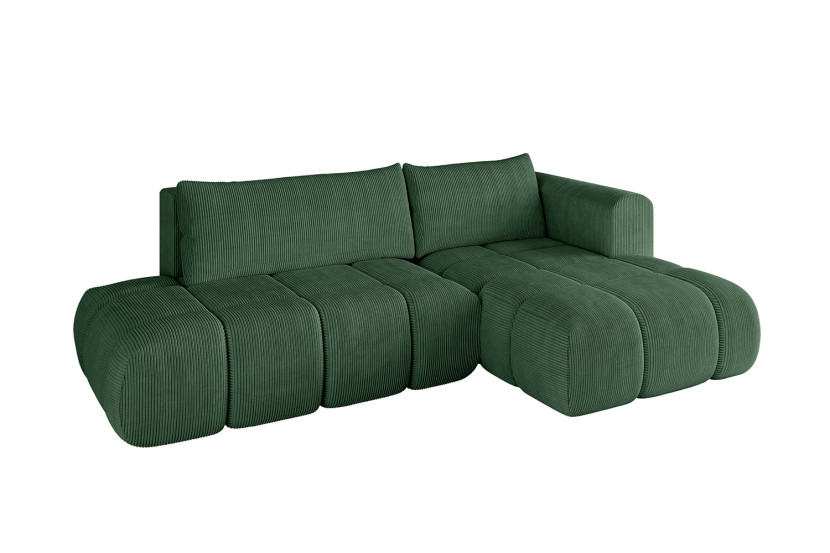 Narożnik prawostronny z funkcją spania CLOUD-L 280x185x90 cm Zielony 726630