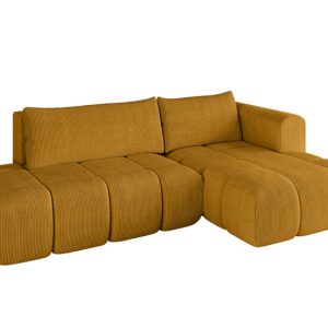 Narożnik prawostronny z funkcją spania CLOUD-L 280x185x90 cm Żółty 726627 Narożnik prawostronny z funkcją spania CLOUD-L 280x185x90 cm Żółty 726627