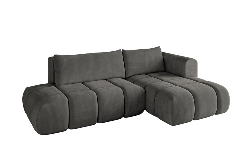 Narożnik prawostronny z funkcją spania CLOUD-L- 280x185x90cm Ciemny szary 725161