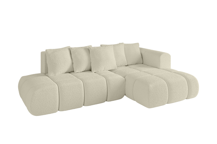 Narożnik prawostronny z funkcją spania CLOUD-L-v1 280x185x90 cm Beżowy 725104
