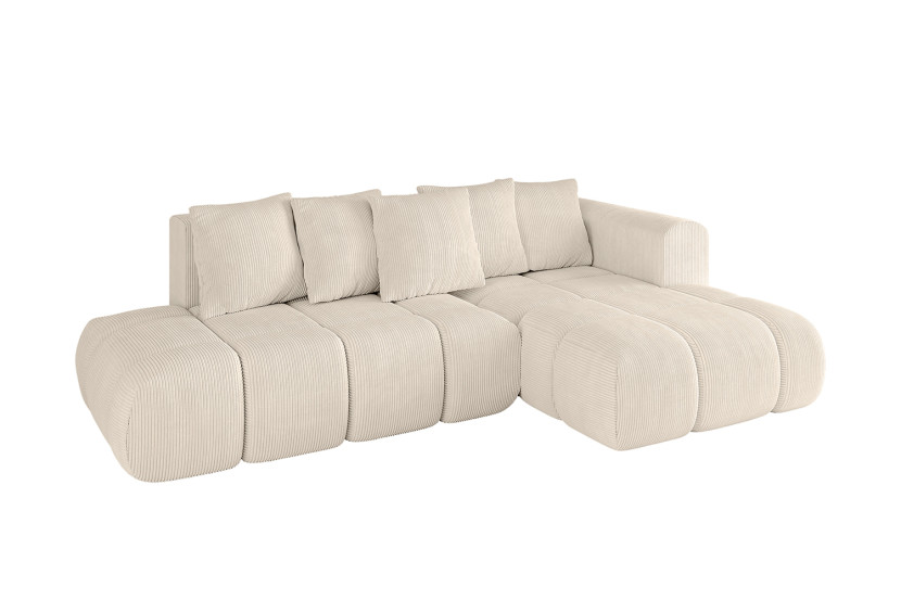Narożnik prawostronny z funkcją spania CLOUD-L-v1 280x185x90 cm Beżowy 725148