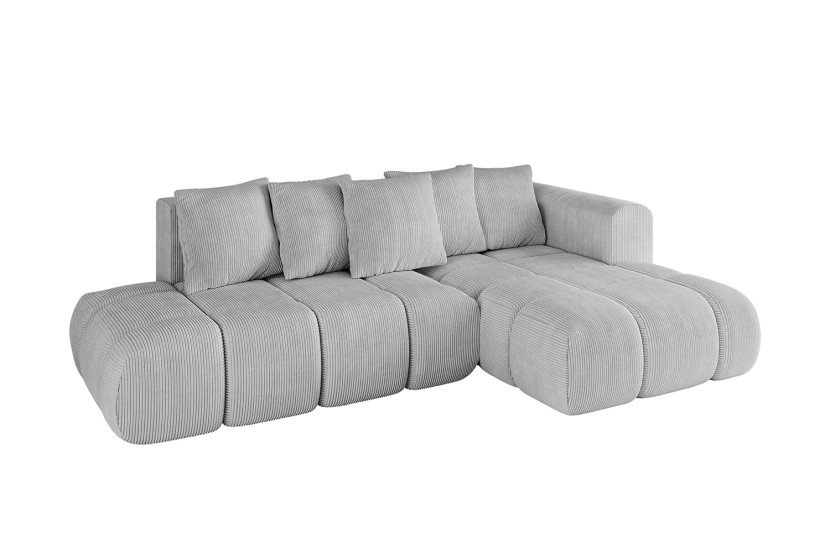 Narożnik prawostronny z funkcją spania CLOUD-L-v1 280x185x90 cm Szary 725093