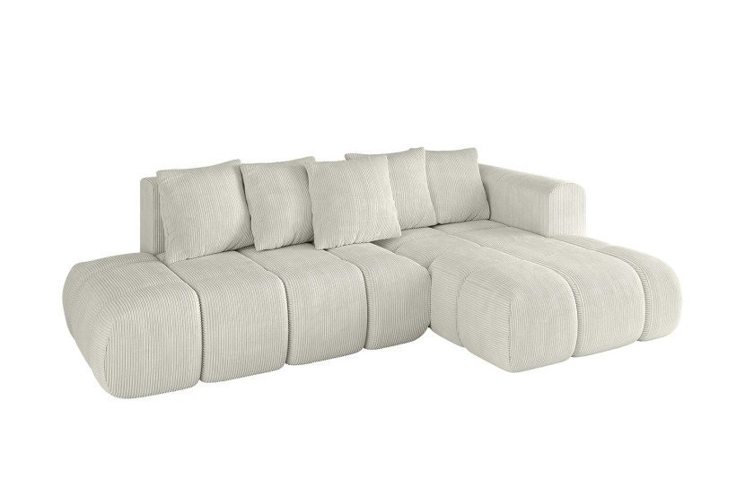 Narożnik prawostronny z funkcją spania CLOUD-L-v1 280x185x90cm Kremowy 725145