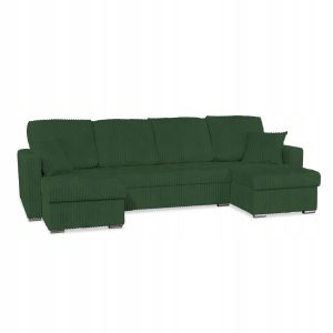 Narożnik Rene BIG rozkładany funkcja spania Family Meble sztruks zielony 497786 Narożnik Rene BIG rozkładany funkcja spania Family Meble sztruks zielony 497786