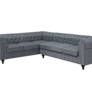 Narożnik rogówka chesterfield jasnoszary 62625 Narożnik rogówka chesterfield jasnoszary 62625