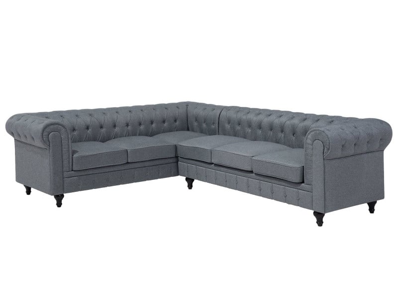 Narożnik rogówka chesterfield jasnoszary 62625