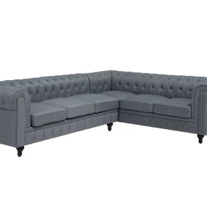 Narożnik rogówka chesterfield szary 62681 Narożnik rogówka chesterfield szary 62681
