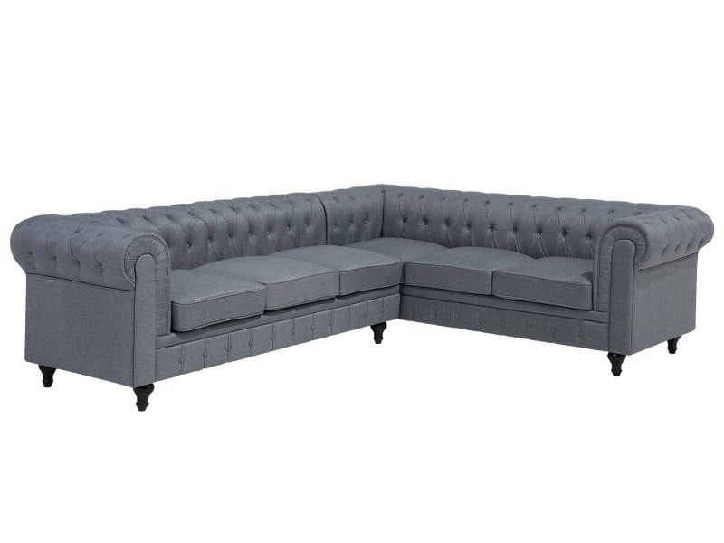 Narożnik rogówka chesterfield szary 62681